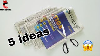 5 amazing newspaper craft ideabest use of old newspaperrecycle newspaper [upl. by Alauqahs]