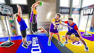 INSANE NBA 2v2 Mini Hoop Basketball Lakers vs Clippers [upl. by Mile]