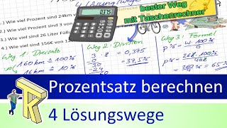 Prozentsatz berechnen 4 Lösungswege [upl. by Durham]