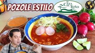 Como hacer Pozole Rojo estilo La Casa de Toño  Cocina Universal [upl. by Zigrang]