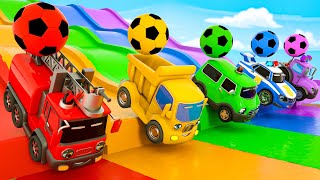 Baby Shark  Wheels On the Bus song  Soccer ball shaped wheels  Baby Nursery Rhymes amp Kids Songs [upl. by Drusilla122]