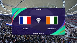 France U18 vs Côte dIvoire U23 03062024 Tournoi Maurice Revello PES 2021 [upl. by Konopka338]