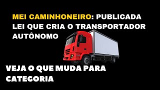 MEI CAMINHONEIRO PUBLICADA LEI QUE CRIA O TRANSPORTADOR AUTÔNOMO shorts [upl. by Esorbma]