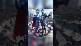 Spiderman vs Venom y Superman 😱 reto de acrobacias en bicicleta 🚴‍♂️ shorts spiderman venom [upl. by Nothgiel]