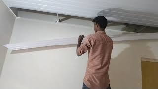 Pvc sheet white colour ceiling installing [upl. by Ahsilat]