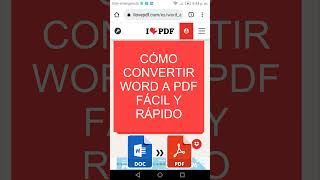 Como Convertir WORD a PDF en Celular [upl. by Carlynne75]