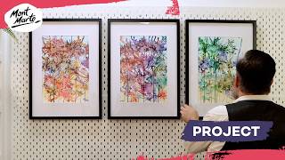 Ink art triptych  Abstract fantasy forest painting with Drawing Inks [upl. by Nussbaum]