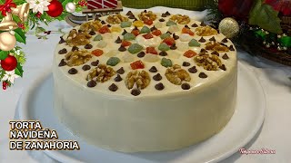 TORTA NAVIDEÑA DE ZANAHORIA DIVINA Y MUY FÁCIL te enseño a hacer todo facilmente [upl. by Meehsar]