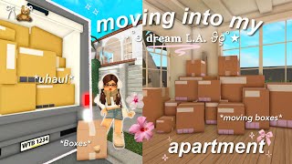 moving into my dream LA apartment 𐙚🧸ྀི living alone  Bloxburg roleplay  wvoices [upl. by Noiroc]