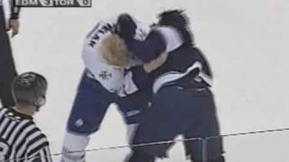 Georges Laraque vs Wade Belak Feb 11 2003 [upl. by Nelon]