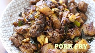 പോർക്ക് ഫ്രൈ  Pork Fry Recipe  Pork Ularthiyathu [upl. by Ynittirb]