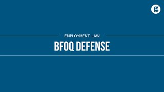 BFOQ Defense [upl. by Doubler]