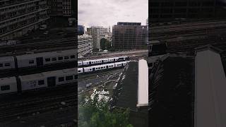 Trains in London England viewed from our hotel window [upl. by Blondell]