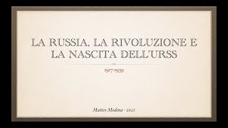 Rivoluzione russa La Russia tra 800 e 900 [upl. by Viole99]