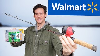 50 Walmart Ice Fishing Challenge catch and cook [upl. by Drawyah991]