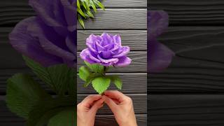 How to Make Rose Crepe Paper Flower DIY Decoration Crafts [upl. by Aiykan]