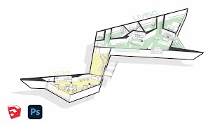 HOW TO Quick Axonometric Diagram with SketchUp and Photoshop [upl. by Lull385]