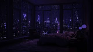 Sofort einschlafen Gemütliches Schlafzimmer und Blick auf die Stadt mit entspannendem RegenASMR 🌧️ [upl. by Ardnahcal497]