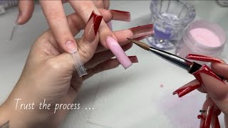 Step By Step Acrylic Nails Tutorial  Pink French [upl. by Anora]