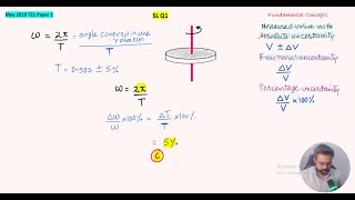 IB Physics SL Q1 May 2019 TZ1 Percentage uncertainty calculation [upl. by Fara965]