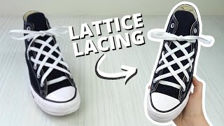 LATTICE LACING TUTORIAL  EASY Shoelace Design [upl. by Enelad]