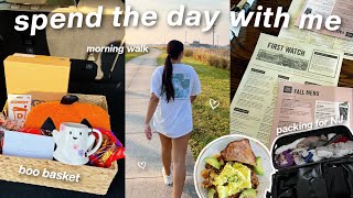 SPEND THE DAY WITH ME packing morning walk boo basket  more [upl. by Llabmik403]