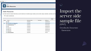 Import the server side OmniStudio Document Generation sample file EP17 [upl. by Lissie]