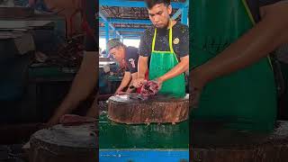 Skipjack cuts in traditional market cuttingfishtuna tunafishcutting fishing shorts [upl. by Kirkpatrick]