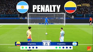 Argentina Vs Colombia PENALES  Final Copa América 2024  Messi vs James  Jugabilidad PES realista [upl. by Neirual]