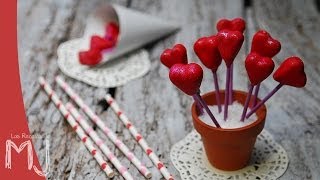 CAKE POPS DE CORAZONES PARA SAN VALENTÍN  Receta fácil [upl. by Bajaj]