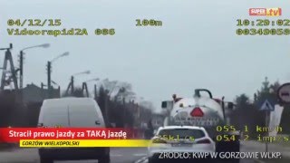 Za taką jazdę zabiera się prawojazdy NAGRANIE POLICJI [upl. by Notxam]