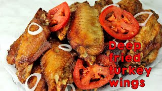 Deep fried juicy Turkey wings crispyjuicyflavorful Easy [upl. by Oiliruam]