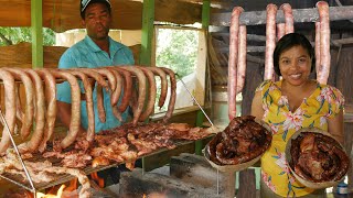 Carne Saladas y Longaniza a la Parrilla Comida Dominicana del Campo [upl. by Scharff431]