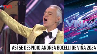 Así se despidió del escenario de Viña del Mar Andrea Bocelli  Viña2024 [upl. by Cornall]