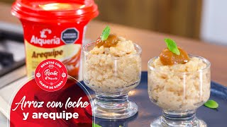 Arroz con leche y Arequipe Alquería 🍚🥛✨ Recetas Alquería [upl. by Chancey]