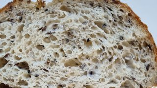 High Fiber Tangzhong Seeded Sourdough Bread  Healthy Loaf bread Soft and Fluffy [upl. by Pearla]