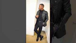 Leather jacket amp turtleneck combo  mensfashion [upl. by Naicad]