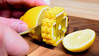 Lego Triple Layer Cheese Cake  Lego In Real Life 8  Stop Motion Cooking amp ASMR [upl. by Luapnhoj]