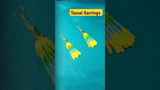 Beaded Tassel Earrings 😱🤩😍handmade jewellery diy youtubeshorts shortsfeed shorts viralshorts [upl. by Ng814]