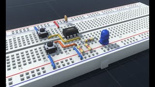 NE555  LN555 Bistable FlipFlop Mode with Crumb circuit Simulation [upl. by Tawsha]