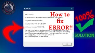 How To Fix Out Of Memory Error  Fatal Error In FRONTEND  Railworks  TS 2024 railworks railway [upl. by Katy]