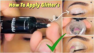 Glitter कैसे लगायें ताकि ज़्यादा देर तक लगा रहे ✅  Glitter Kaise Lagayen  How To Apply Glitter’s [upl. by Agostino614]