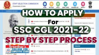 SSC CGL 202122 ONLINE APPLICATION FORM  HOW TO FILL SSC CGL ONLINE FORM  HOW TO APPLY SSC CGL [upl. by Waal601]