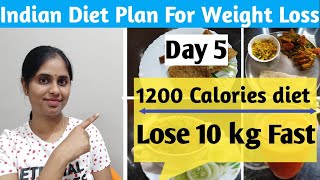 Indian Diet plan for weight loss  Full day diet plan for weight loss  Lose 10kg 1200 calorie diet [upl. by Atsocal]