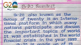 G 20 essay in English  g20 details in english  g20summit2023 in english essay  g20 [upl. by Ellehcem]