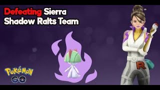 Defeating Team Go Rocket Leader Sierra Shadow Ralts Team in Pokémon Go2024 [upl. by Ssilem]