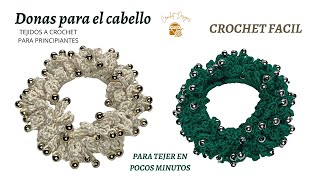 Cómo tejer coleteros  scrunchies  donas para el cabello a crochet en pocos minutos [upl. by Ricca]