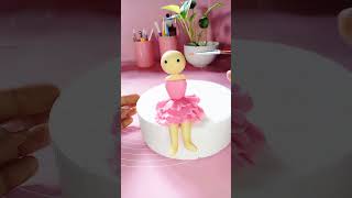 Fondant girl topper diy cake fondant art craft foryou cake [upl. by Assetniuq]