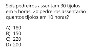 QUESTÃO DE REGRA DE TRÊS IMPERDÍVEL EM PROVA POUCOS CONSEGUEM RESOLVER [upl. by Stannwood]