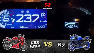 Honda CBR650R 🆚️ Yamaha YZF R7  Top Speed amp Acceleration 🔥🔥🔥 [upl. by Aihsenet]